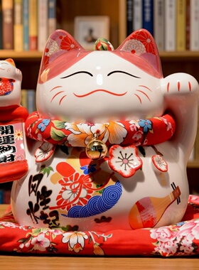 收纳招财猫收银台陶瓷居家装饰