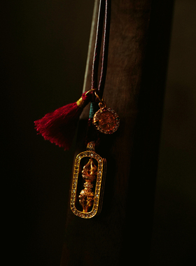 丰盛的旋转|金刚杵黄财神项链