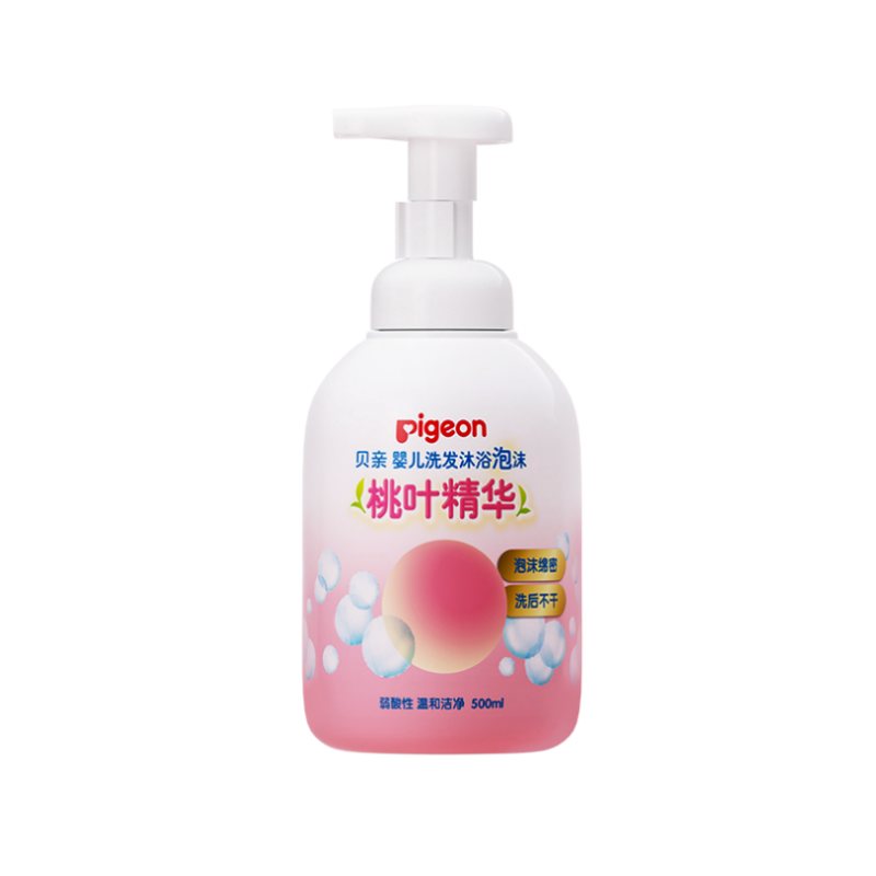 贝亲Pigeon儿童2合1洗发水沐浴露500ml桃叶精华婴儿洗发水沐浴露