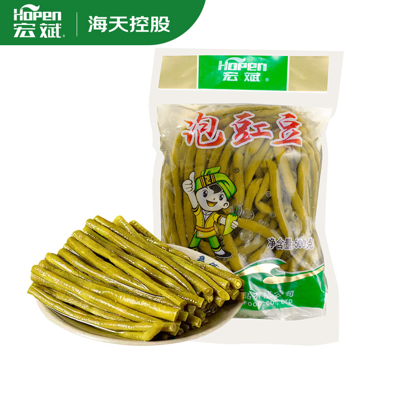 包邮 宏斌云南泡豇豆酸豆角500g开味配粥小菜腌菜下饭菜 海天控股 - 图0