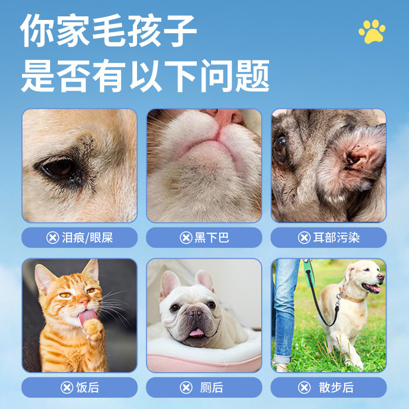 每宠宠物湿巾猫狗泪痕脚湿巾擦泪痕擦脚免洗家庭装顺丰包邮,淘宝优惠券,粉丝福利购,淘宝优惠卷