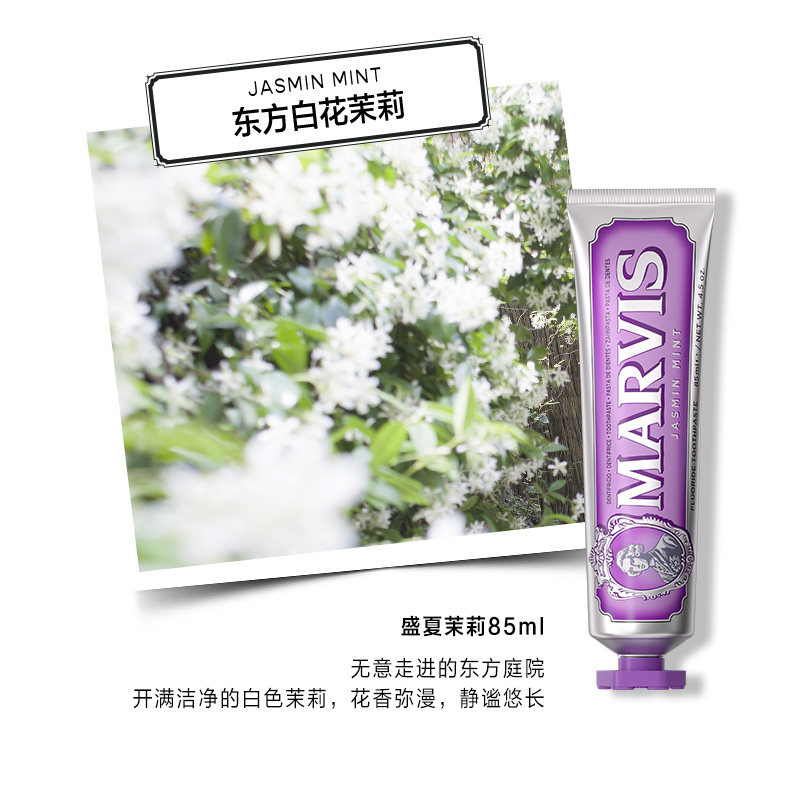 MARVIS/玛尔仕意大利进口茉莉薄荷牙膏清新口气