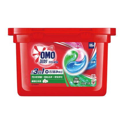 奥妙三合一清新桉树洗衣凝珠189g×1盒持久留香除菌除螨(18颗)