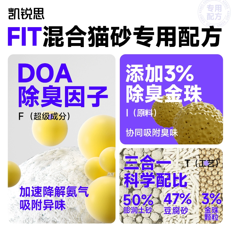 凯锐思混合猫砂小紫袋超强除臭不粘底膨润土豆腐猫砂包邮