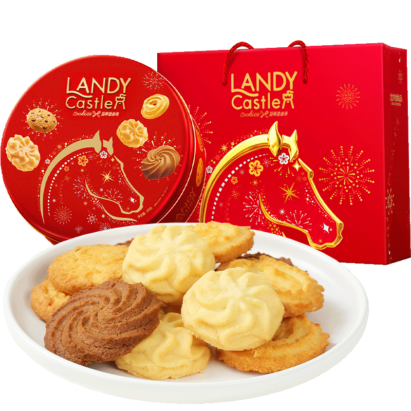 好吃点曲奇饼干蓝蒂堡礼盒375g