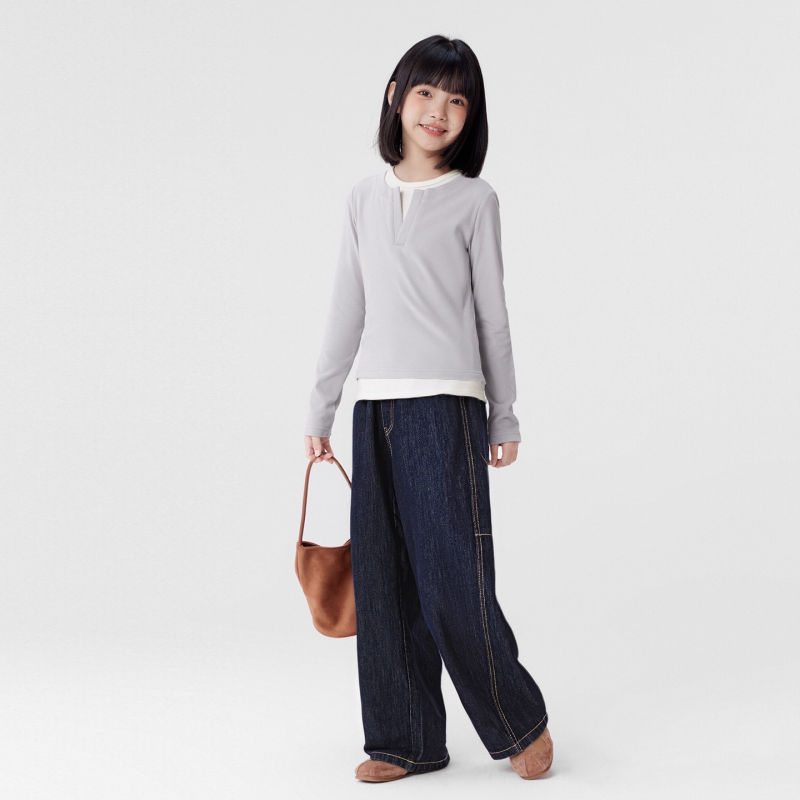 左西女童加绒牛仔裤防褪色秋冬款儿童弯刀裤春秋2025新款大童裤子,淘宝优惠券,粉丝福利购,淘宝优惠卷