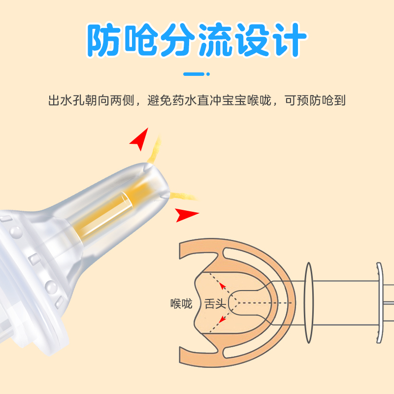 海氏海诺喂药神器婴幼儿防呛喝水宝宝奶嘴式喂水吃药吸管儿童10ml-图1