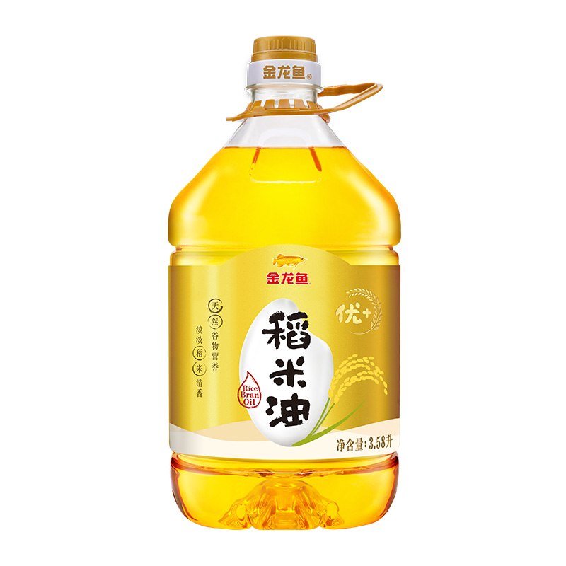 金龙鱼优+稻米油3.58L/桶 米糠油食用油富含谷维素植物甾醇 - 图0