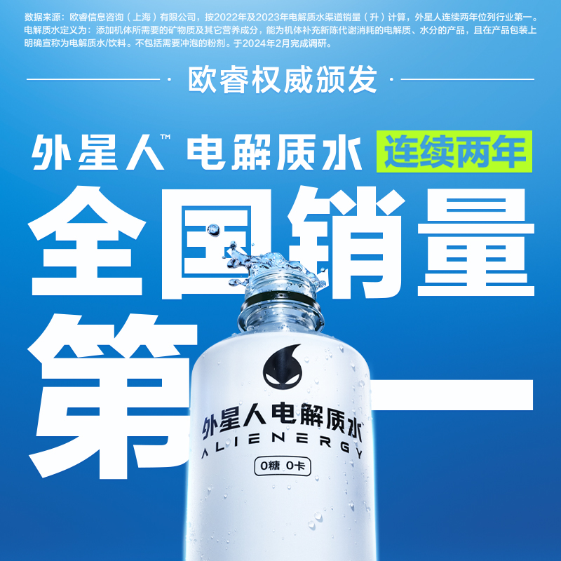 外星人电解质水青柠口味500mL×15瓶0糖0卡箱装饮料