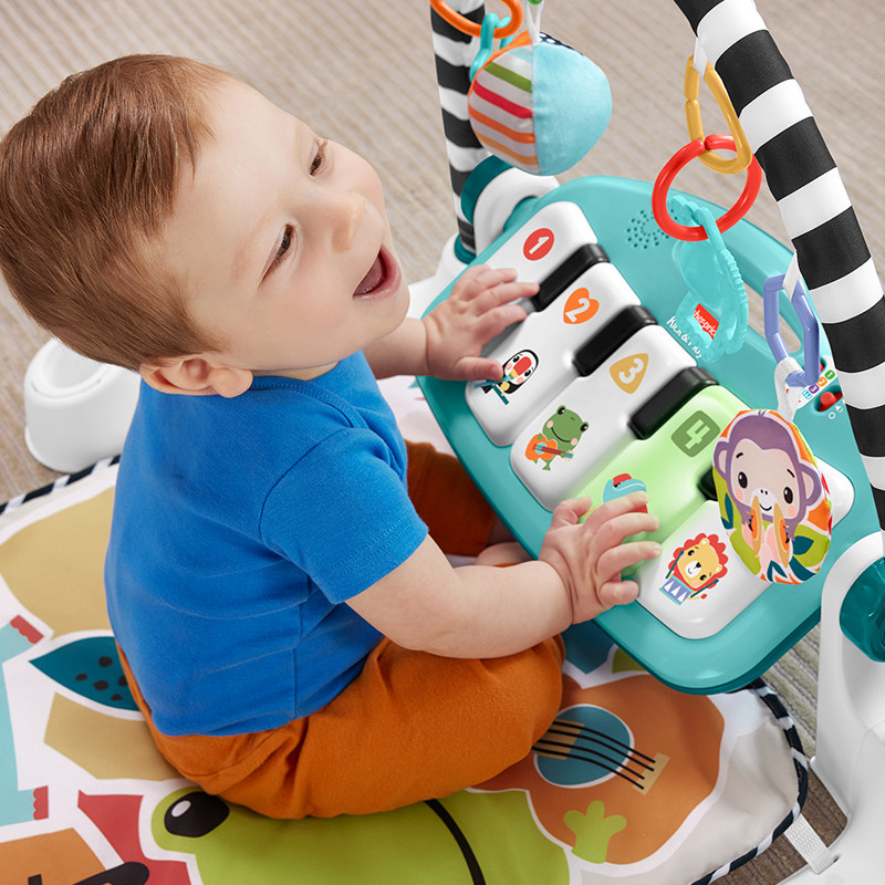 费雪新版升级炫彩钢琴健身器宝宝脚踏钢琴婴儿健身架婴幼安抚玩具,淘宝优惠券,粉丝福利购,淘宝优惠卷