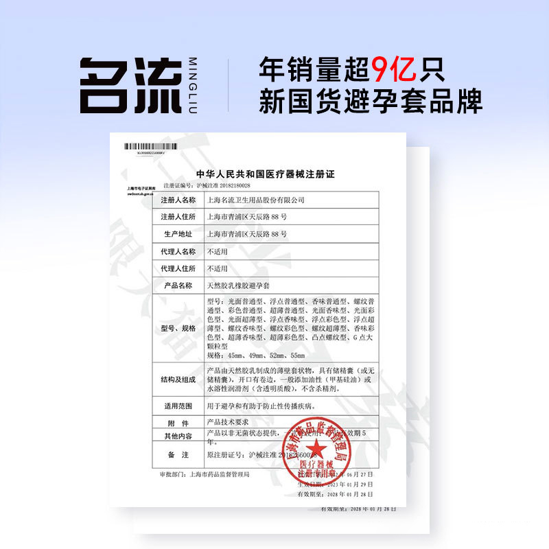 【玻尿酸003】名流MO避孕安全套情趣超薄润滑10只持久防早泄正品