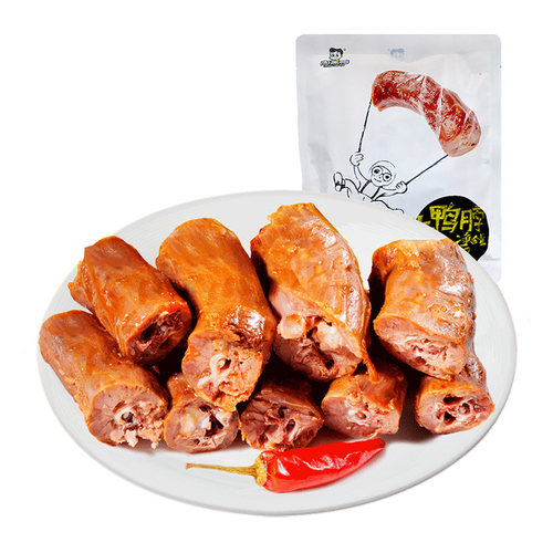 周黑鸭肉干小吃鸭脖子一大包辣味休闲零食卤味熟食整袋装 - 图0