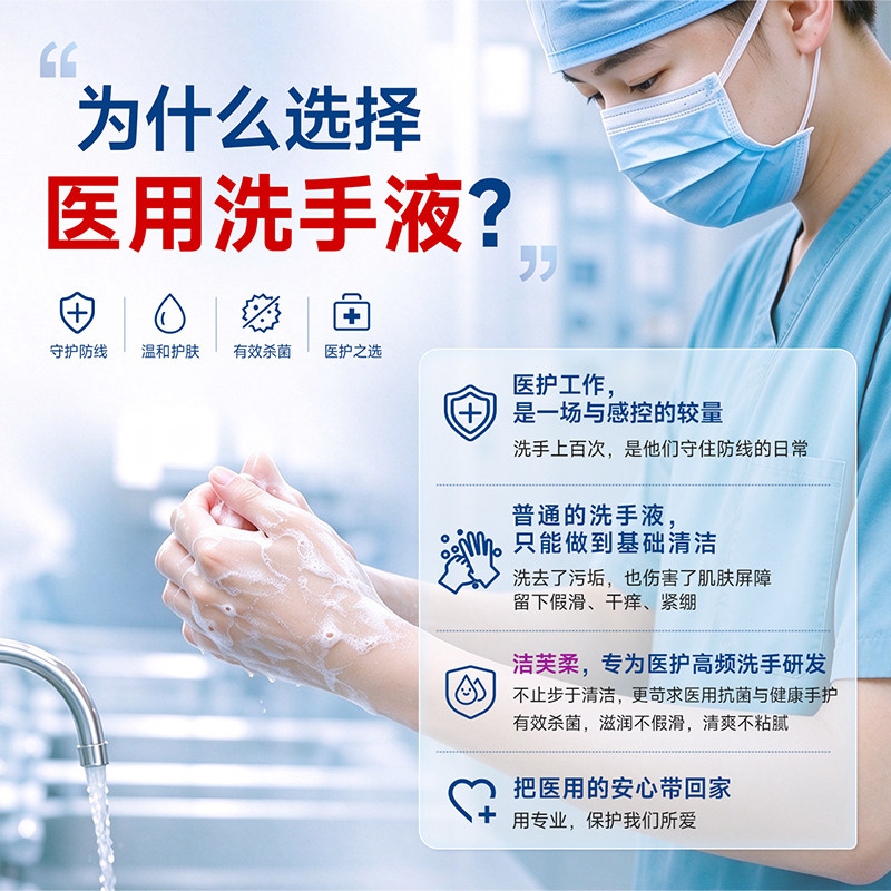【医用级】洁芙柔抗菌杀菌抑菌去污滋润洗手液三甲医院同款不伤手