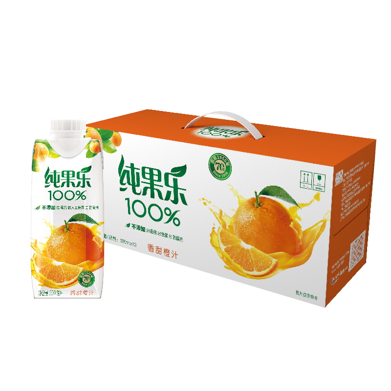 百事可乐纯果乐Tropicana100%橙汁饮料330ml*12盒整箱果汁饮品-图1