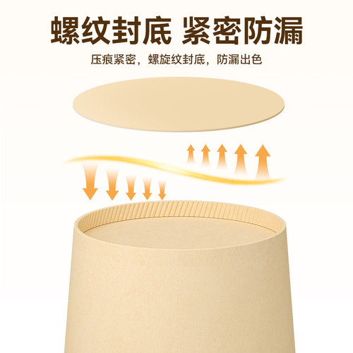 美丽雅一次性杯子加厚家用办公室喝水咖啡纸杯水杯本色无异味 - 图3