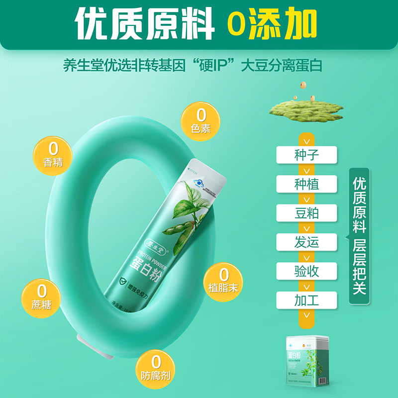 养生堂蛋白粉乳清蛋白增强免疫力大豆动植物双蛋白质粉送礼