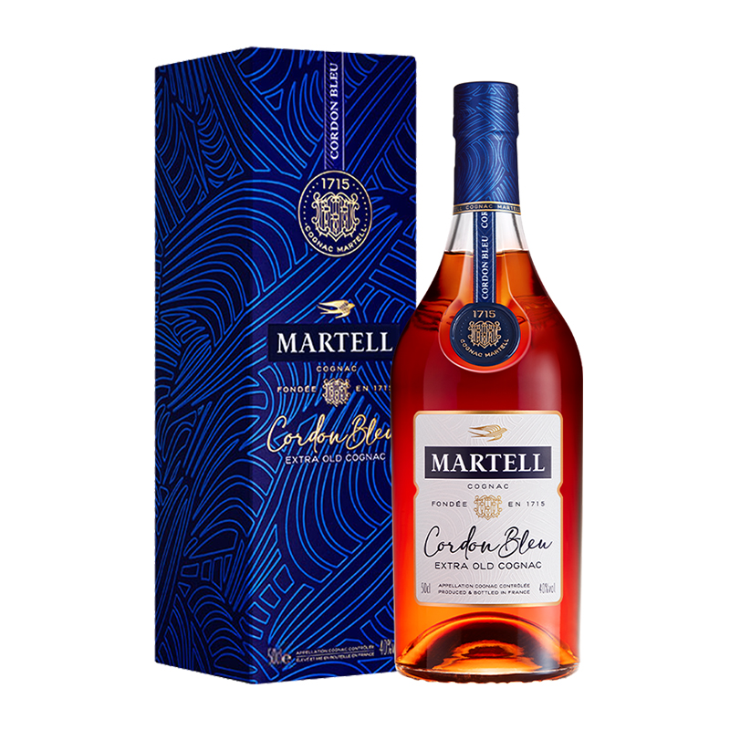 进口 Martell/马爹利蓝带干邑白兰地500ml×1瓶法国洋酒礼盒收藏