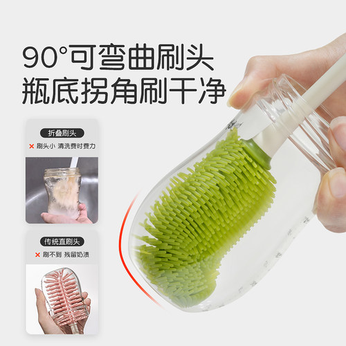 世喜奶瓶刷奶瓶清洗刷奶嘴刷套装新生婴儿专用硅胶奶瓶刷 - 图1