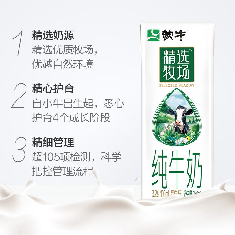 蒙牛精选牧场纯牛奶全脂灭菌乳利乐包250ml*10包/提-图1