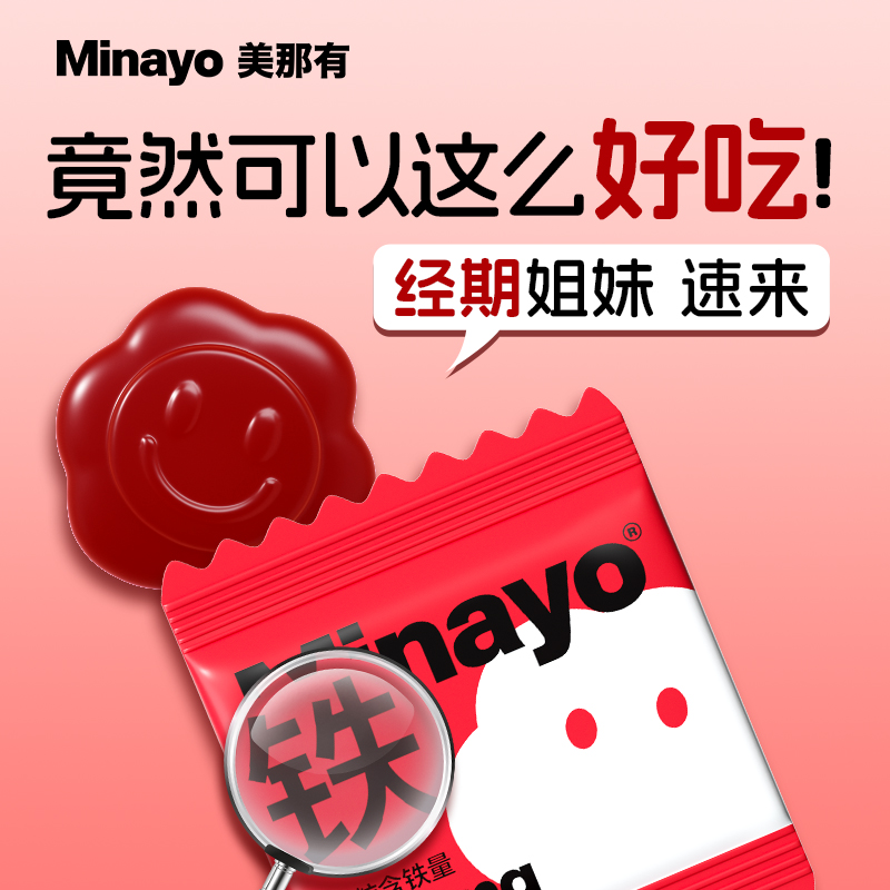 Minayo美那有富铁软糖女孕妇适用混合口味荔枝9粒1盒+红枣9粒1盒-图3