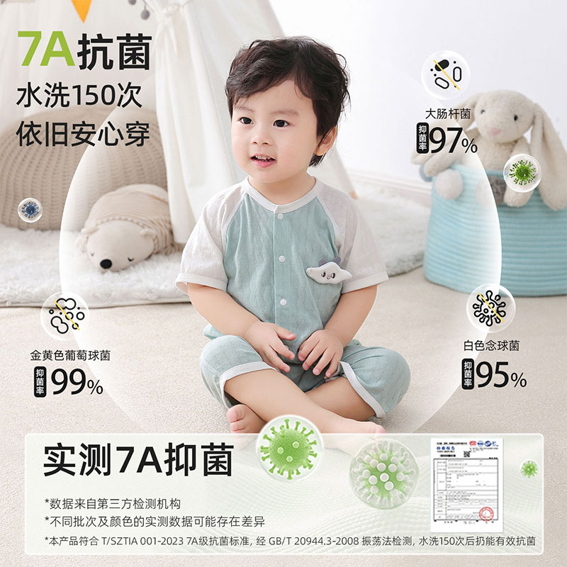 彩婴房婴儿短袖连体衣夏薄款新生儿衣服春款纯棉男女宝宝哈衣爬服