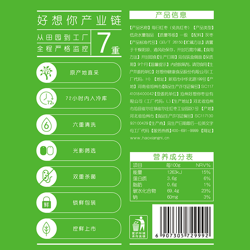 【加量不加价】好想你红枣960g新疆特产礼盒一级灰枣零食大礼包 - 图3