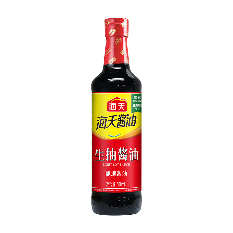 海天生抽酱油500ml日常调味品家庭装酱油炒菜凉拌提鲜酿造生抽