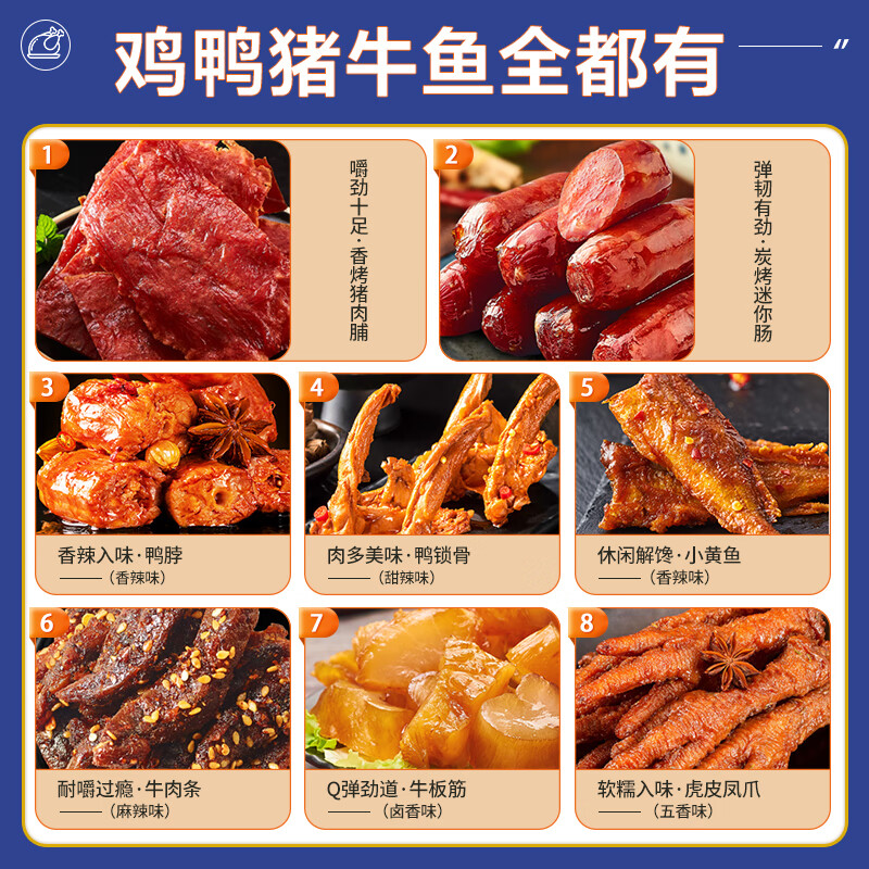 来伊份多肉零食大礼包整箱58袋鸭肉零食卤味肉肉礼盒端午节日送礼 - 图2