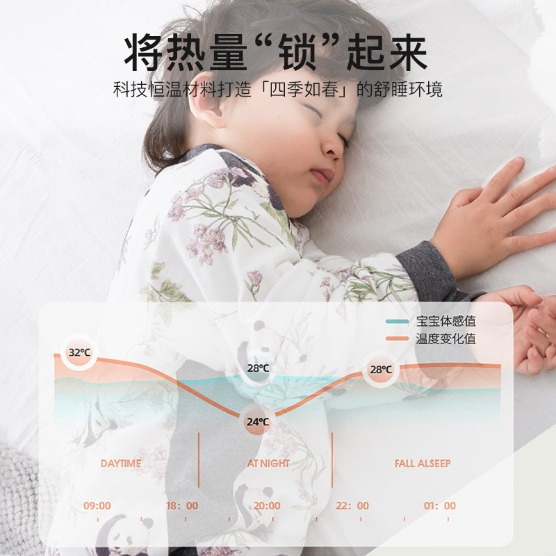 婴儿睡袋春秋冬款儿童防踢被恒温宝宝分腿四季通用防惊跳安睡神器,淘宝优惠券,粉丝福利购,淘宝优惠卷