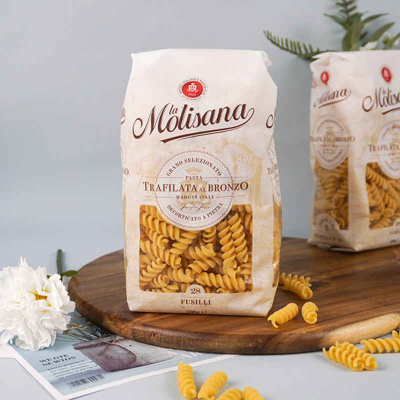 茉莉莎娜意大利面螺丝形500g*1袋方便意粉通心粉意大利进口