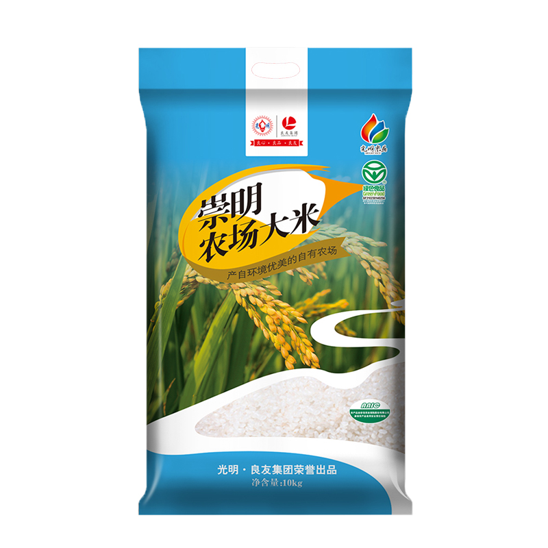 瀛丰五斗光明谷锦崇明农场米10kg20斤光明农场可溯源崇明鲜米 - 图0