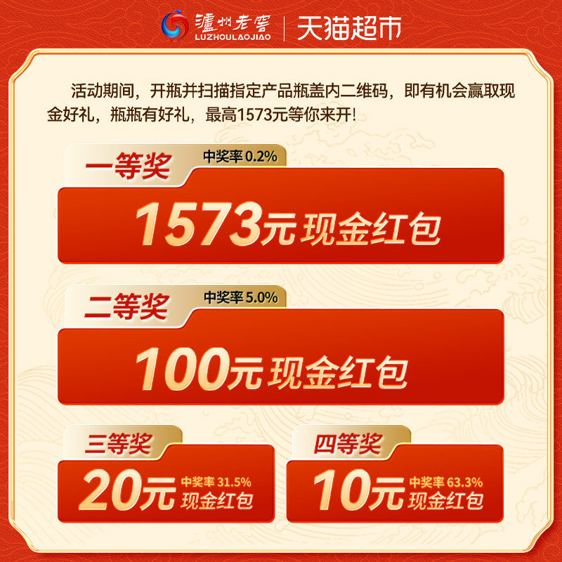 泸州老窖国窖1573经典516礼盒浓香型白酒38度516ml*2瓶礼盒装
