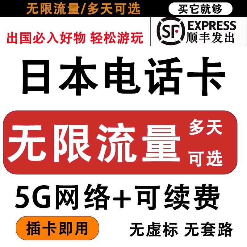 日本电话卡Softbank无限流量高速5G/4G 7/10天东京大阪冲绳旅游卡,淘宝优惠券,粉丝福利购,淘宝优惠卷