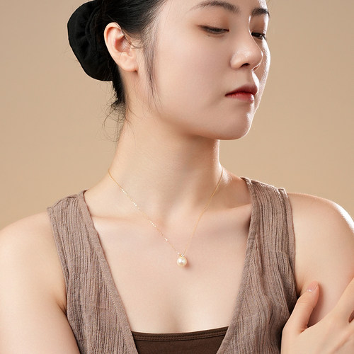 Dara/戴拉925银10-11mm戴妃款淡水无核珍珠吊坠项链正圆强光锁骨 - 图2