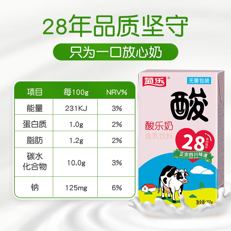 菊乐酸乐奶经典原味风味奶饮料260g*24盒牛奶酸奶老成都味道 - 图2