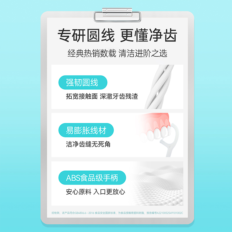 屈臣氏圆线护理牙线棒50支x3盒便携家庭装剔牙线牙签易于清洁 - 图2