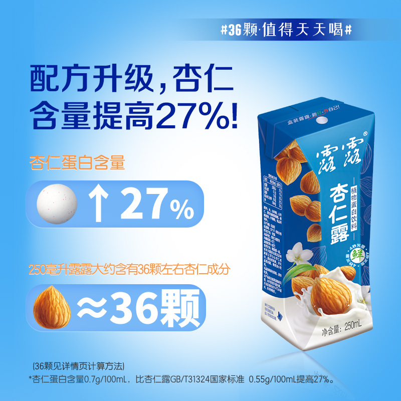 露露杏仁露经典原味250ml*20/利乐钻植物蛋白饮料整箱 - 图2