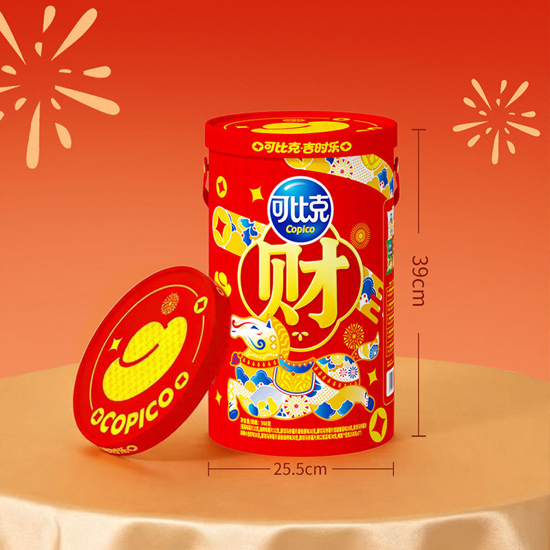 可比克抱富桶多口味混合零食薯片饼干下午茶出游踏青多口味任选