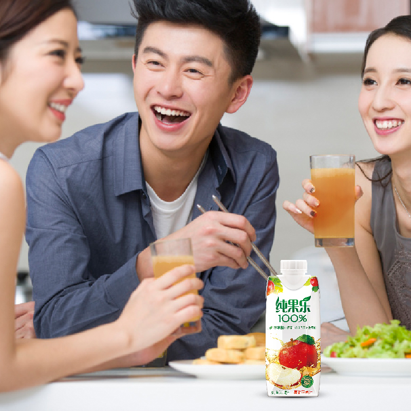 百事可乐纯果乐Tropicana100%苹果汁饮料330ml*12盒整箱果汁饮品 - 图2