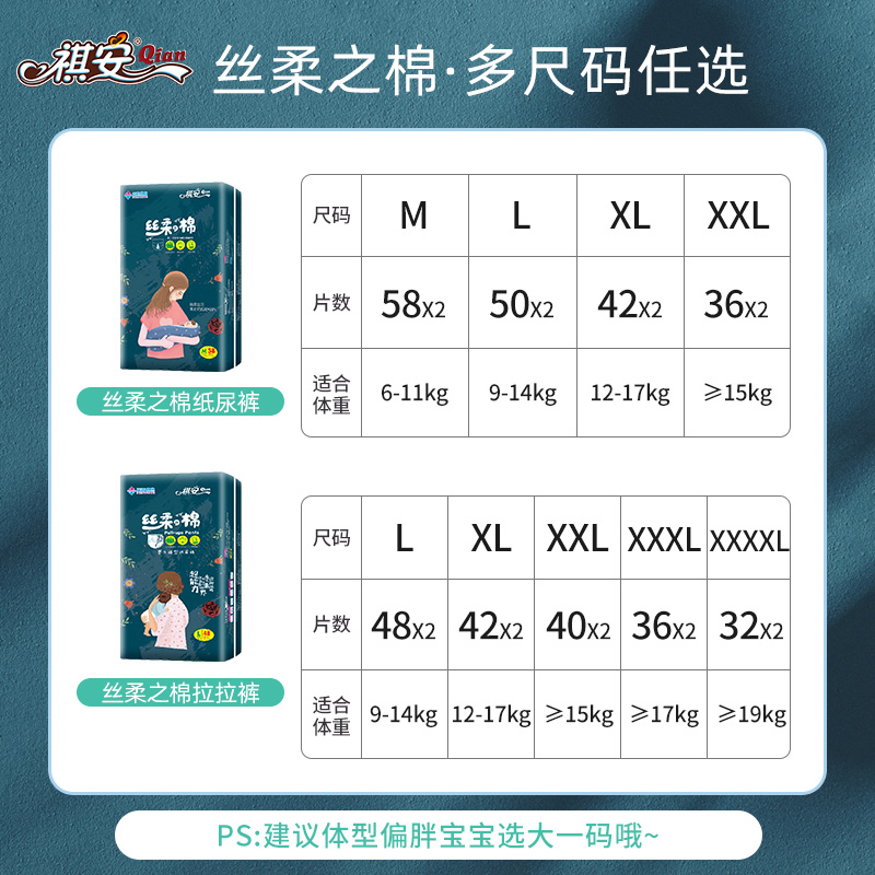 祺安纸尿裤丝柔之棉XL84片超柔亲肤超薄透气婴儿尿不湿非拉拉裤 - 图3