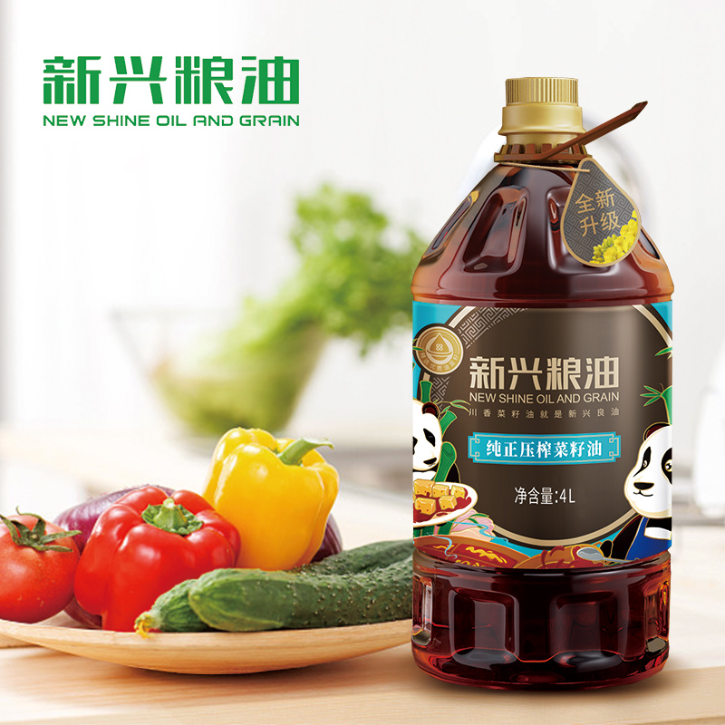 新兴粮油纯正压榨菜籽油食用油4L