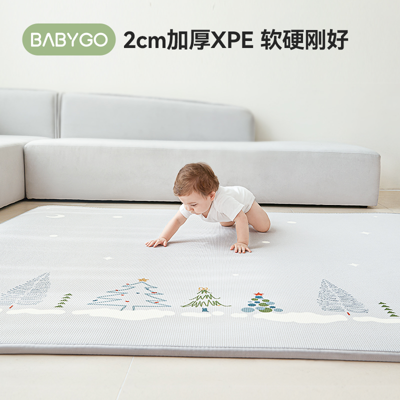 BABYGO宝宝整体爬行垫儿童地垫XPE爬爬垫家用加厚婴儿无毒无味 - 图0