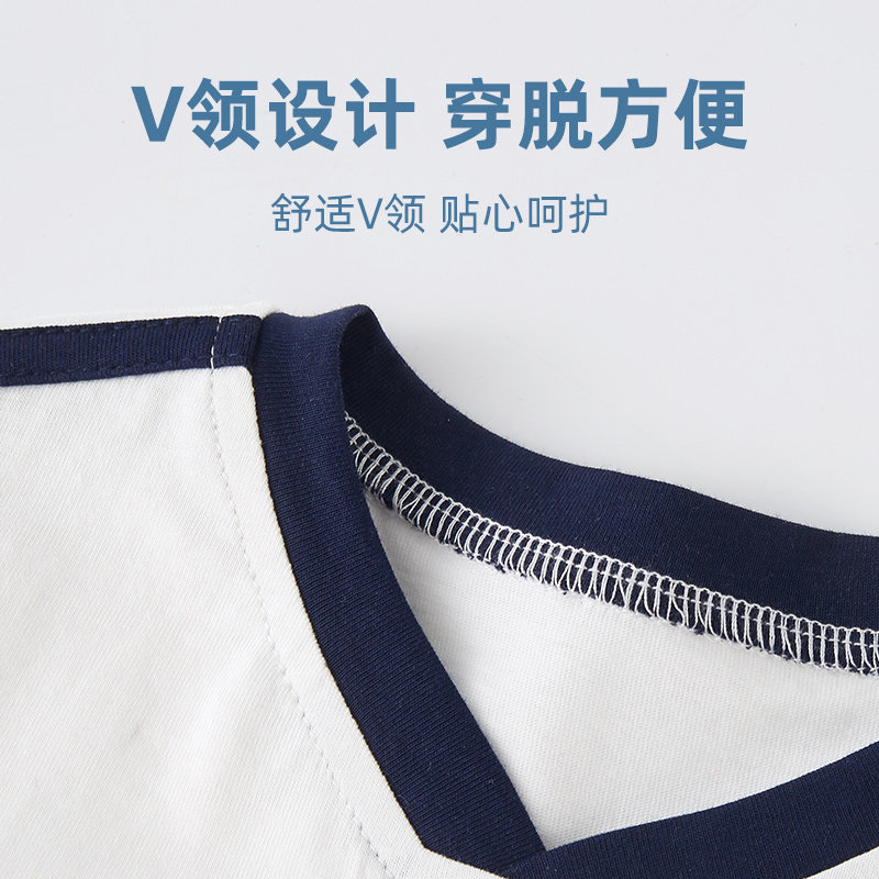 有吉小贝清华北大婴儿短袖背心套装夏季纯棉薄款衣服男女宝宝夏装
