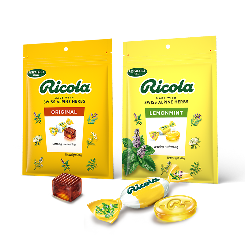 Ricola/利口乐柠檬味薄荷润喉糖独立包装70g进口滋润嗓子 - 图2