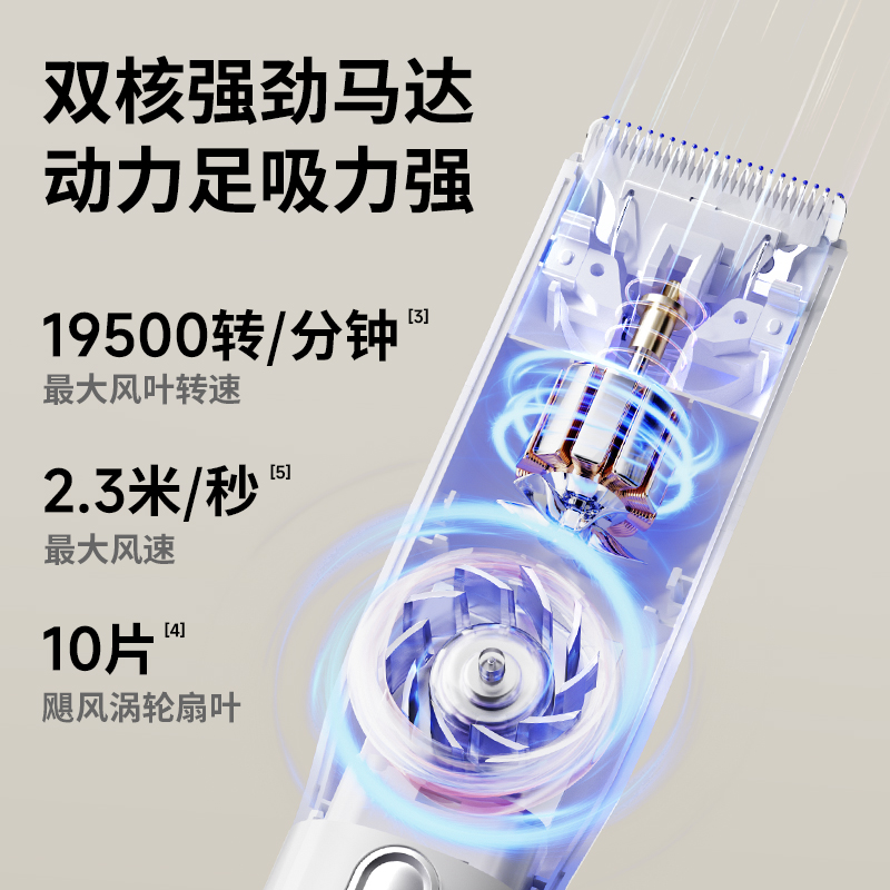 小白熊婴儿理发器低音自动吸发宝宝剃头发专用家用电推子剃发神器 - 图1