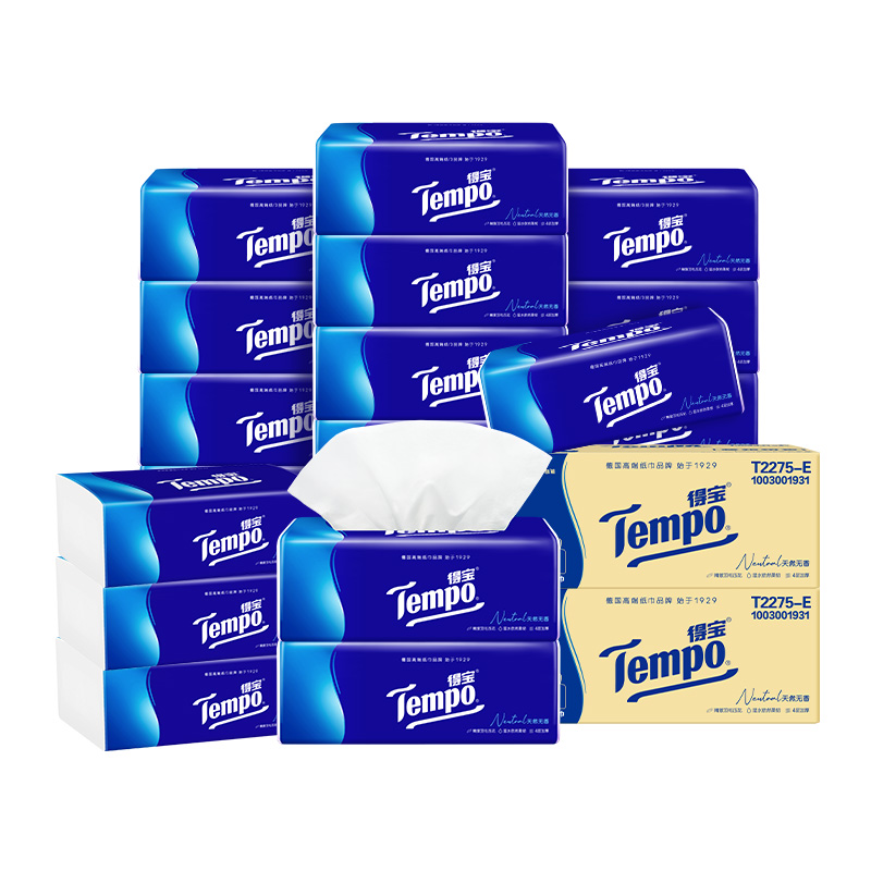 【包邮】Tempo/得宝软抽经典无香抽纸定制款家用箱装90抽*32包