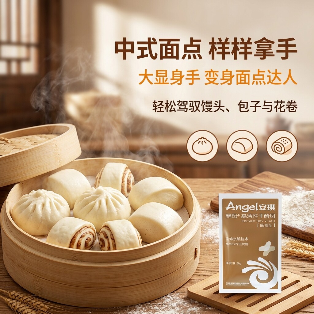安琪新一代酵母高活性干酵母粉6g*8