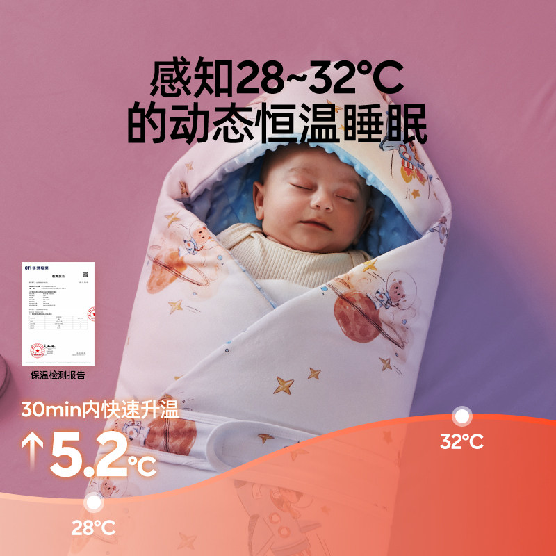 婧麒新生婴儿抱被初生包被纯棉a类春秋冬厚款宝宝产房包单豆豆绒,淘宝优惠券,粉丝福利购,淘宝优惠卷