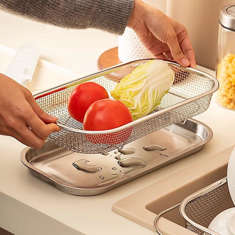 onlycook 304不锈钢多用沥水篮洗菜盆水果盘滤水厨房漏盆餐具收纳,淘宝优惠券,粉丝福利购,淘宝优惠卷