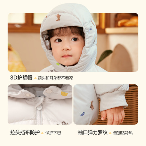 巴拉巴拉童装宝宝鹅绒羽绒服婴儿冬装儿童连帽外套保暖潮上衣流行 - 图3